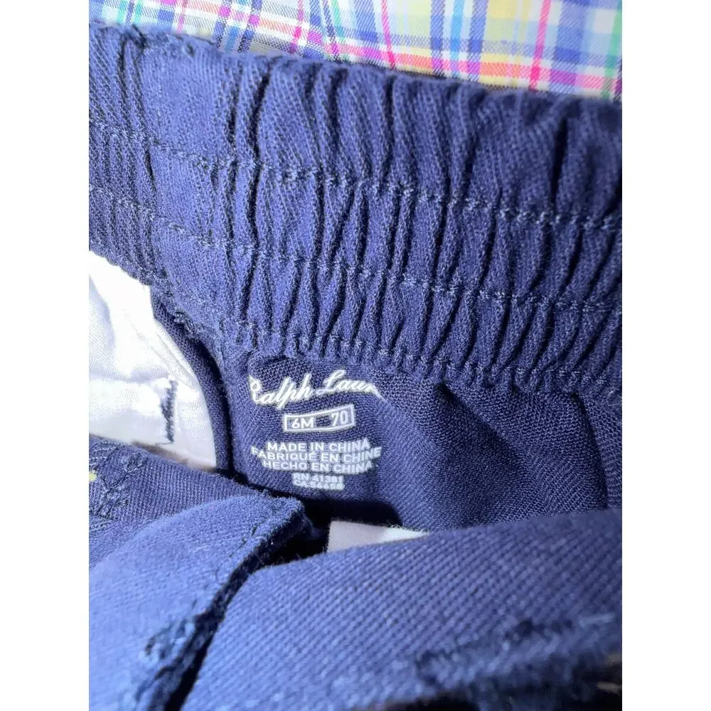 NEW Polo Ralph Lauren Boys 6 Month Set with Belt Button down shirt shorts